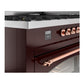 ILVE Nostalgie II 60-Inch Dual Fuel Range with 9 Sealed Burners + Griddle, 5.8 cu. ft. Oven, Burgundy with Copper Trim, Liquid Propane, Triple Glass Door, UP60FNMPBUPLP