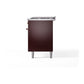 ILVE Nostalgie II 60-Inch Dual Fuel Range with 9 Sealed Burners + Griddle, 5.8 cu. ft. Oven, Burgundy with Copper Trim, Liquid Propane, Triple Glass Door, UP60FNMPBUPLP