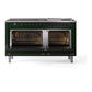 ILVE Nostalgie II 60-Inch Dual Fuel Range with 9 Sealed Burners + Griddle, 5.8 cu. ft. Oven, Emerald Green with Burnished Trim, Natural Gas, Triple Glass Door, UP60FNMPEGB