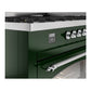 ILVE Nostalgie II 60-Inch Dual Fuel Range with 9 Sealed Burners + Griddle, 5.8 cu. ft. Oven, Emerald Green with Chrome Trim, Liquid Propane, Triple Glass Door, UP60FNMPEGCLP