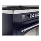 ILVE Nostalgie II 60-Inch Dual Fuel Range with 9 Sealed Burners + Griddle, 5.8 cu. ft. Oven, Midnight Blue with Chrome Trim, Liquid Propane, Triple Glass Door, UP60FNMPMBCLP