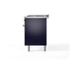 ILVE Nostalgie II 60-Inch Dual Fuel Range with 9 Sealed Burners + Griddle, 5.8 cu. ft. Oven, Midnight Blue with Copper Trim, Liquid Propane, Triple Glass Door, UP60FNMPMBPLP