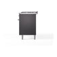 ILVE Nostalgie II 60-Inch Dual Fuel Range with 9 Sealed Burners + Griddle, 5.8 cu. ft. Oven, Graphite Matte with Chrome Trim, Natural Gas, Triple Glass Door, UP60FNMPMGC