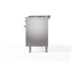 ILVE Nostalgie II 60-Inch Dual Fuel Range with 9 Sealed Burners + Griddle, 5.8 cu. ft. Oven, Stainless Steel with Brass Trim, Natural Gas, Triple Glass Door, UP60FNMPSSG