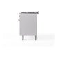 ILVE Nostalgie II 60-Inch Dual Fuel Range with 9 Sealed Burners + Griddle, 5.8 cu. ft. Oven, White with Brass Trim, Natural Gas, Triple Glass Door, UP60FNMPWHG