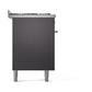 ILVE Professional Plus II 60-Inch Dual Fuel Range with 9 Sealed Burners + Griddle, 5.8 cu. ft. Oven, Graphite Matte, Natural Gas, Solid Door, UP60FQMPMG
