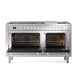 ILVE Professional Plus II 60-Inch Dual Fuel Range with 9 Sealed Burners + Griddle, 5.8 cu. ft. Oven, Stainless Steel, Natural Gas, Solid Door, UP60FQMPSS