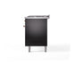 ILVE Nostalgie II 60-Inch Dual Fuel Range with 9 Sealed Burners + Griddle, 5.8 cu. ft. Oven, Glossy Black with Copper Trim, Natural Gas, Solid Door, UP60FQNMPBKP
