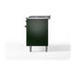 ILVE Nostalgie II 60-Inch Dual Fuel Range with 9 Sealed Burners + Griddle, 5.8 cu. ft. Oven, Emerald Green with Burnished Trim, Liquid Propane, Solid Door, UP60FQNMPEGBLP