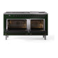 ILVE Nostalgie II 60-Inch Dual Fuel Range with 9 Sealed Burners + Griddle, 5.8 cu. ft. Oven, Emerald Green with Burnished Trim, Natural Gas, Solid Door, UP60FQNMPEGB