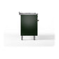 ILVE Nostalgie II 60-Inch Dual Fuel Range with 9 Sealed Burners + Griddle, 5.8 cu. ft. Oven, Emerald Green with Burnished Trim, Natural Gas, Solid Door, UP60FQNMPEGB
