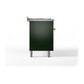 ILVE Nostalgie II 60-Inch Dual Fuel Range with 9 Sealed Burners + Griddle, 5.8 cu. ft. Oven, Emerald Green with Chrome Trim, Natural Gas, Solid Door, UP60FQNMPEGC