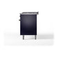 ILVE Nostalgie II 60-Inch Dual Fuel Range with 9 Sealed Burners + Griddle, 5.8 cu. ft. Oven, Midnight Blue with Burnished Trim, Natural Gas, Solid Door, UP60FQNMPMBB