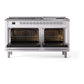ILVE Nostalgie II 60-Inch Dual Fuel Range with 9 Sealed Burners + Griddle, 5.8 cu. ft. Oven, RAL with Chrome Trim, Liquid Propane, Solid Door, UP60FQNMPRACLP