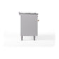 ILVE Nostalgie II 60-Inch Dual Fuel Range with 9 Sealed Burners + Griddle, 5.8 cu. ft. Oven, White with Brass Trim, Natural Gas, Solid Door, UP60FQNMPWHG