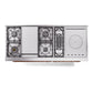 ILVE Nostalgie II 60-Inch Dual Fuel Range with 7 Sealed Burners + Griddle + French Top, 5.8 cu. ft. Oven, Antique White with Copper Trim, Liquid Propane, Triple Glass Door, UP60FSNMPAWPLP