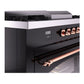 ILVE Nostalgie II 60-Inch Dual Fuel Range with 7 Sealed Burners + Griddle + French Top, 5.8 cu. ft. Oven, Glossy Black with Copper Trim, Natural Gas, Triple Glass Door, UP60FSNMPBKP