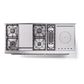 ILVE Nostalgie II 60-Inch Dual Fuel Range with 7 Sealed Burners + Griddle + French Top, 5.8 cu. ft. Oven, Burgundy with Chrome Trim, Natural Gas, Triple Glass Door, UP60FSNMPBUC