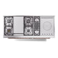 ILVE Nostalgie II 60-Inch Dual Fuel Range with 7 Sealed Burners + Griddle + French Top, 5.8 cu. ft. Oven, Burgundy with Copper Trim, Liquid Propane, Triple Glass Door, UP60FSNMPBUPLP