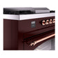 ILVE Nostalgie II 60-Inch Dual Fuel Range with 7 Sealed Burners + Griddle + French Top, 5.8 cu. ft. Oven, Burgundy with Copper Trim, Natural Gas, Triple Glass Door, UP60FSNMPBUP