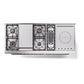 ILVE Nostalgie II 60-Inch Dual Fuel Range with 7 Sealed Burners + Griddle + French Top, 5.8 cu. ft. Oven, Graphite Matte with Chrome Trim, Natural Gas, Triple Glass Door, UP60FSNMPMGC
