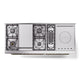 ILVE Nostalgie II 60-Inch Dual Fuel Range with 7 Sealed Burners + Griddle + French Top, 5.8 cu. ft. Oven, Graphite Matte with Brass Trim, Natural Gas, Triple Glass Door, UP60FSNMPMGG
