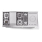 ILVE Nostalgie II 60-Inch Dual Fuel Range with 7 Sealed Burners + Griddle + French Top, 5.8 cu. ft. Oven, Stainless Steel with Chrome Trim, Liquid Propane, Triple Glass Door, UP60FSNMPSSCLP