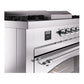 ILVE Nostalgie II 60-Inch Dual Fuel Range with 7 Sealed Burners + Griddle + French Top, 5.8 cu. ft. Oven, Stainless Steel with Chrome Trim, Natural Gas, Triple Glass Door, UP60FSNMPSSC