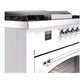 ILVE Nostalgie II 60-Inch Dual Fuel Range with 7 Sealed Burners + Griddle + French Top, 5.8 cu. ft. Oven, White with Chrome Trim, Natural Gas, Triple Glass Door, UP60FSNMPWHC