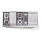 ILVE Nostalgie II 60-Inch Dual Fuel Range with 7 Sealed Burners + Griddle + French Top, 5.8 cu. ft. Oven, White with Brass Trim, Natural Gas, Triple Glass Door, UP60FSNMPWHG