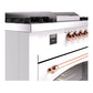 ILVE Nostalgie II 60-Inch Dual Fuel Range with 7 Sealed Burners + Griddle + French Top, 5.8 cu. ft. Oven, White with Copper Trim, Liquid Propane, Triple Glass Door, UP60FSNMPWHPLP