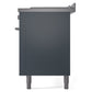 ILVE Professional Plus II 60-Inch Dual Fuel Range with 7 Sealed Burners + Griddle + French Top, 5.8 cu. ft. Oven, Blue Grey, Liquid Propane, Solid Door, UP60FSQMPBGLP