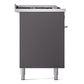 ILVE Professional Plus II 60-Inch Dual Fuel Range with 7 Sealed Burners + Griddle + French Top, 5.8 cu. ft. Oven, Graphite Matte, Liquid Propane, Solid Door, UP60FSQMPMGLP