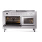 ILVE Professional Plus II 60-Inch Dual Fuel Range with 7 Sealed Burners + Griddle + French Top, 5.8 cu. ft. Oven, Stainless Steel, Natural Gas, Solid Door, UP60FSQMPSS