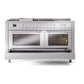 ILVE Professional Plus II 60-Inch Dual Fuel Range with 7 Sealed Burners + Griddle + French Top, 5.8 cu. ft. Oven, Stainless Steel, Natural Gas, Solid Door, UP60FSQMPSS