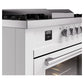 ILVE Professional Plus II 60-Inch Dual Fuel Range with 7 Sealed Burners + Griddle + French Top, 5.8 cu. ft. Oven, White, Liquid Propane, Solid Door, UP60FSQMPWHLP