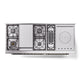 ILVE Nostalgie II 60-Inch Dual Fuel Range with 7 Sealed Burners + Griddle + French Top, 5.8 cu. ft. Oven, Burgundy with Burnished Trim, Liquid Propane, Solid Door, UP60FSQNMPBUBLP