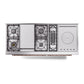 ILVE Nostalgie II 60-Inch Dual Fuel Range with 7 Sealed Burners + Griddle + French Top, 5.8 cu. ft. Oven, Emerald Green with Copper Trim, Liquid Propane, Solid Door, UP60FSQNMPEGPLP