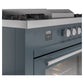 ILVE Professional Plus II 60-Inch Dual Fuel Range with 7 Sealed Burners + Griddle + French Top, 5.8 cu. ft. Oven, Blue Grey, Natural Gas, Triple Glass Door, UP60FSWMPBG