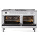 ILVE Professional Plus II 60-Inch Dual Fuel Range with 7 Sealed Burners + Griddle + French Top, 5.8 cu. ft. Oven, RAL, Natural Gas, Triple Glass Door, UP60FSWMPRA