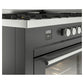 ILVE Professional Plus II 60-Inch Dual Fuel Range with 9 Sealed Burners + Griddle, 5.8 cu. ft. Oven, Graphite Matte, Liquid Propane, Triple Glass Door, UP60FWMPMGLP