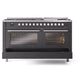 ILVE Professional Plus II 60-Inch Dual Fuel Range with 9 Sealed Burners + Griddle, 5.8 cu. ft. Oven, Graphite Matte, Natural Gas, Triple Glass Door, UP60FWMPMG