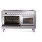 ILVE Professional Plus II 60-Inch Dual Fuel Range with 9 Sealed Burners + Griddle, 5.8 cu. ft. Oven, Stainless Steel, Natural Gas, Triple Glass Door, UP60FWMPSS