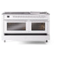 ILVE Professional Plus II 60-Inch Dual Fuel Range with 9 Sealed Burners + Griddle, 5.8 cu. ft. Oven, White, Liquid Propane, Triple Glass Door, UP60FWMPWHLP