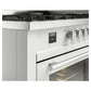 ILVE Professional Plus II 60-Inch Dual Fuel Range with 9 Sealed Burners + Griddle, 5.8 cu. ft. Oven, White, Natural Gas, Triple Glass Door, UP60FWMPWH