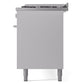 ILVE Professional Plus II 60-Inch Dual Fuel Range with 9 Sealed Burners + Griddle, 5.8 cu. ft. Oven, White, Natural Gas, Triple Glass Door, UP60FWMPWH