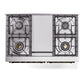 ILVE Nostalgie II 40-Inch Dual Fuel Range with 6 Sealed Burners + Griddle, 4.3 cu. ft. Oven, Antique White with Burnished Trim, Natural Gas, Triple Glass Door, UPD40FNMPAWB