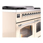 ILVE Nostalgie II 40-Inch Dual Fuel Range with 6 Sealed Burners + Griddle, 4.3 cu. ft. Oven, Antique White with Chrome Trim, Liquid Propane, Triple Glass Door, UPD40FNMPAWCLP