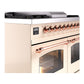 ILVE Nostalgie II 40-Inch Dual Fuel Range with 6 Sealed Burners + Griddle, 4.3 cu. ft. Oven, Antique White with Copper Trim, Natural Gas, Triple Glass Door, UPD40FNMPAWP