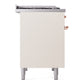 ILVE Nostalgie II 40-Inch Dual Fuel Range with 6 Sealed Burners + Griddle, 4.3 cu. ft. Oven, Antique White with Copper Trim, Natural Gas, Triple Glass Door, UPD40FNMPAWP
